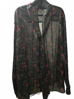Maree Pour Toi Size 18 Floral Print Sheer Blouse - NWT